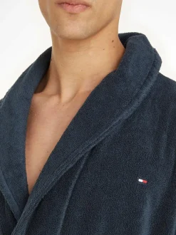 Tommy Hilfiger Blue 100% Cotton Icon Bathrobe