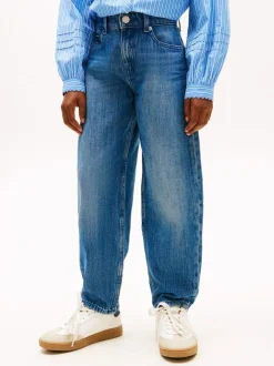 Tommy Hilfiger Blue Flag Embroidery Faded Barrel Leg Jeans Online