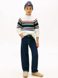 Tommy Hilfiger Blue Flag Embroidery Relaxed Jeans Discount