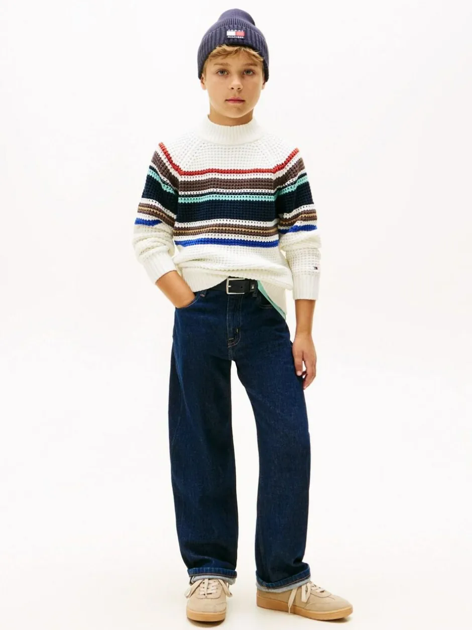 Tommy Hilfiger Blue Flag Embroidery Relaxed Jeans Discount