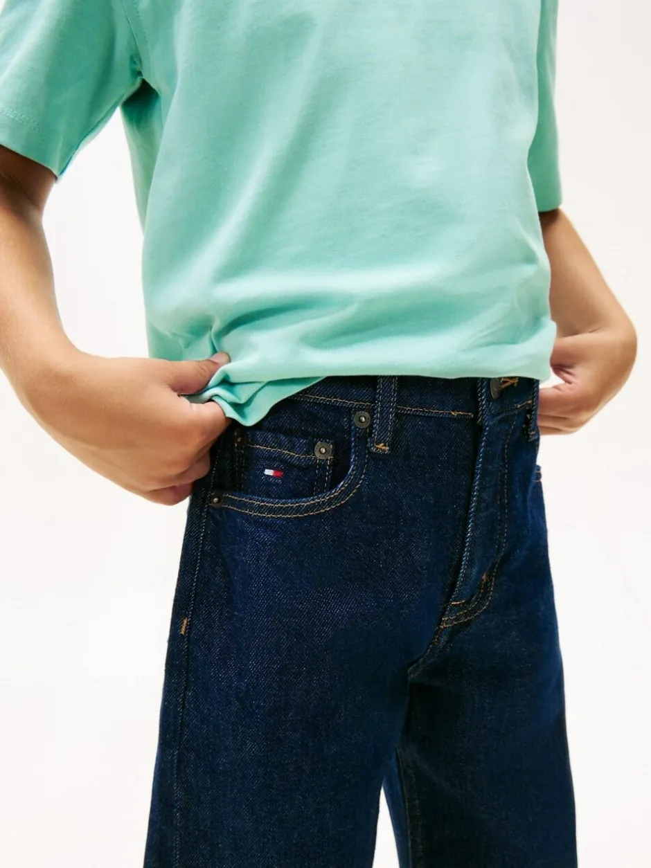 Tommy Hilfiger Blue Flag Embroidery Relaxed Jeans Discount