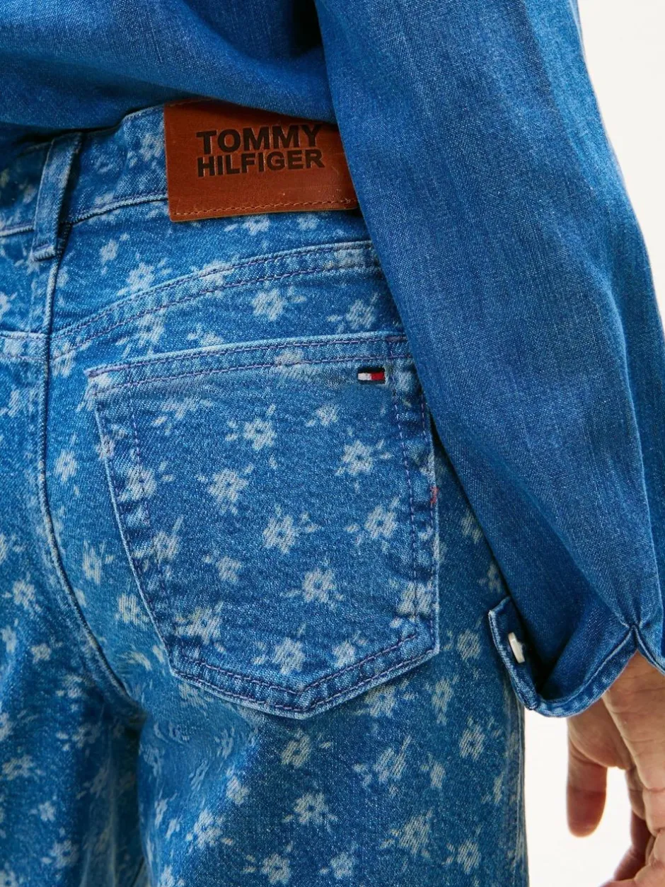 Tommy Hilfiger Blue Mabel Floral Print Wide Leg Jeans Discount