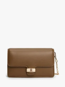 Tommy Hilfiger Heritage Monogram Plaque Clutch Brown Outlet