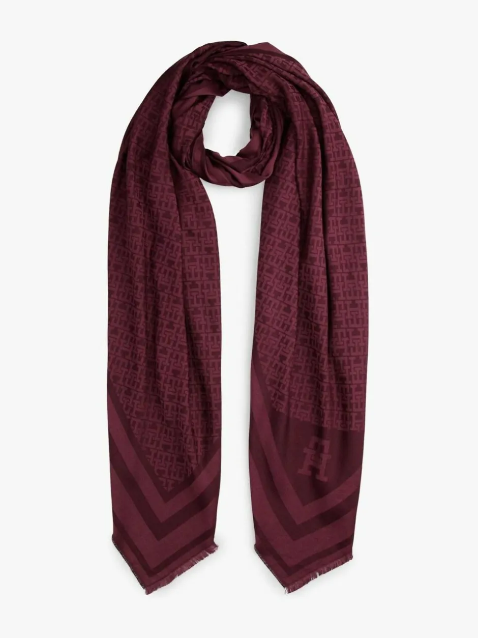 Tommy Hilfiger Monogram Scarf With Wool Red Best