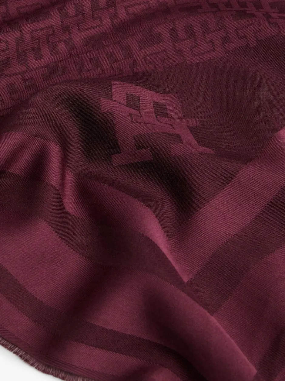 Tommy Hilfiger Monogram Scarf With Wool Red Best