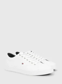 Tommy Hilfiger Essential Leather Detail Trainers White Outlet