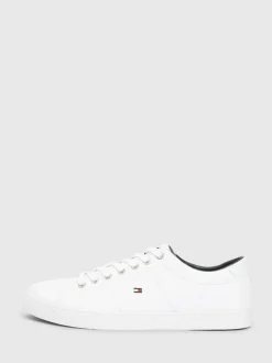 Tommy Hilfiger Essential Leather Detail Trainers White Outlet