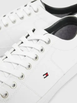 Tommy Hilfiger Essential Leather Detail Trainers White Outlet