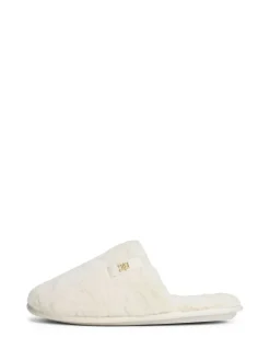 Tommy Hilfiger Monogram Faux Fur Slippers White Best