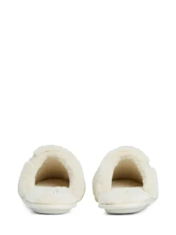 Tommy Hilfiger Monogram Faux Fur Slippers White Best
