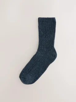 Next Tonal Blue Thermal Wool Blend Ankle Socks 3 Pack With Silk Online