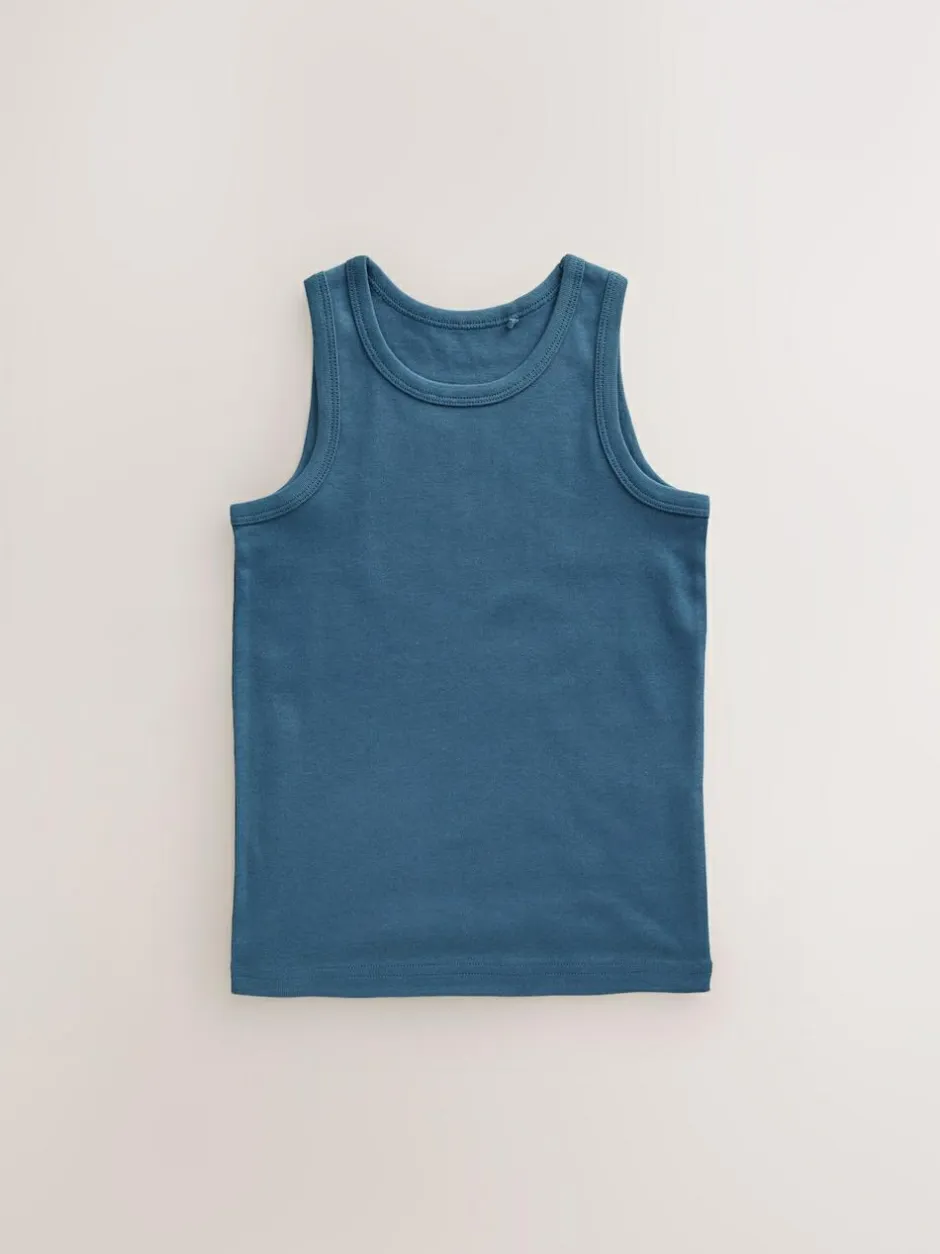Next Tonal Blue Vests 5 Pack (1.5-16yrs) Outlet