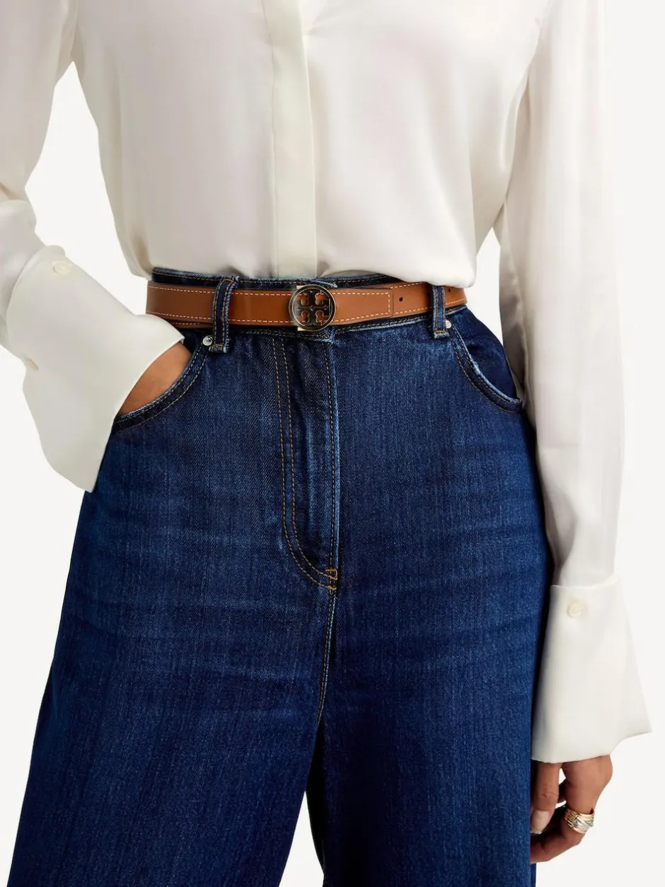 Tory Burch Black 1" Miller Reversible Belt Discount