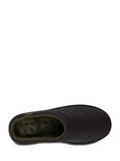 Totes Mens Isotoner Sport Quilted Mule Slippers Black Outlet