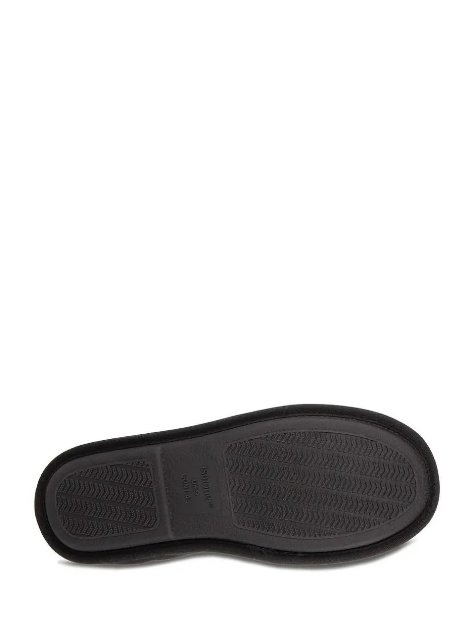 Totes Mens Isotoner Sport Quilted Mule Slippers Black Outlet