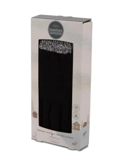 Totes Black Mens Stretch Knitted Smar Touch Winter Gloves With Brushed Inner Online