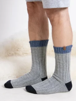 Totes Blue Mens Chunky Twist Wool Blend Winter Boot Socks 2 Pack Best