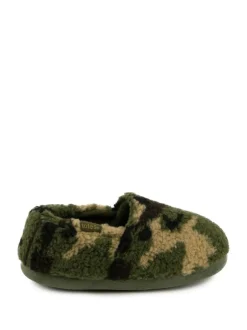 Totes Short Full Back Fleece Winter Slippers Green Hot