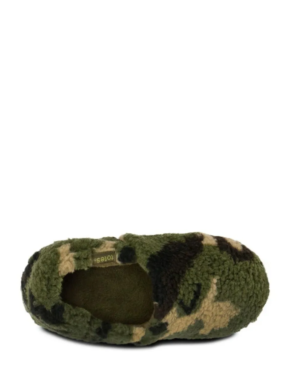 Totes Short Full Back Fleece Winter Slippers Green Hot