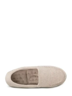 Totes Natural Isotoner Ladies Textured Moccasin Slippers