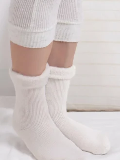 Totes Natural Ladies Brushed Thermal Bed Socks 2 Pack Sale