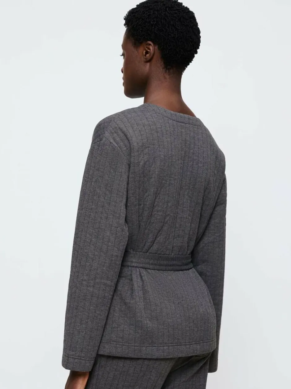 Triumph Grey Cozy Comfort Robe Top Quilted