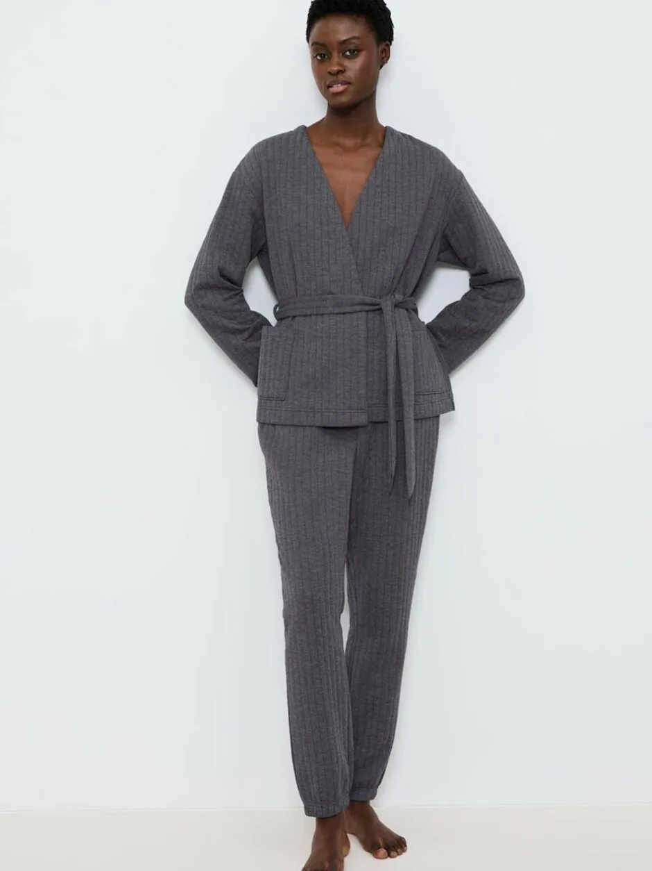 Triumph Grey Cozy Comfort Robe Top Quilted