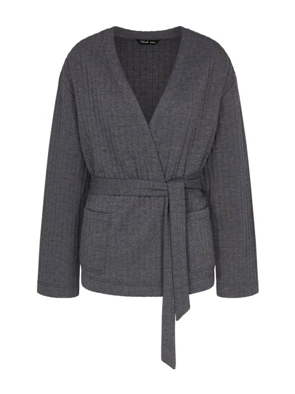 Triumph Grey Cozy Comfort Robe Top Quilted