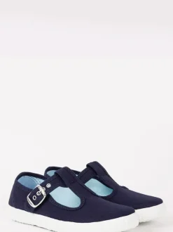 Trotters London Navy Blue Nantucket Canvas Shoes New