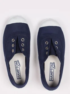 Trotters London Plum Canvas Pumps Navy Blue Sale