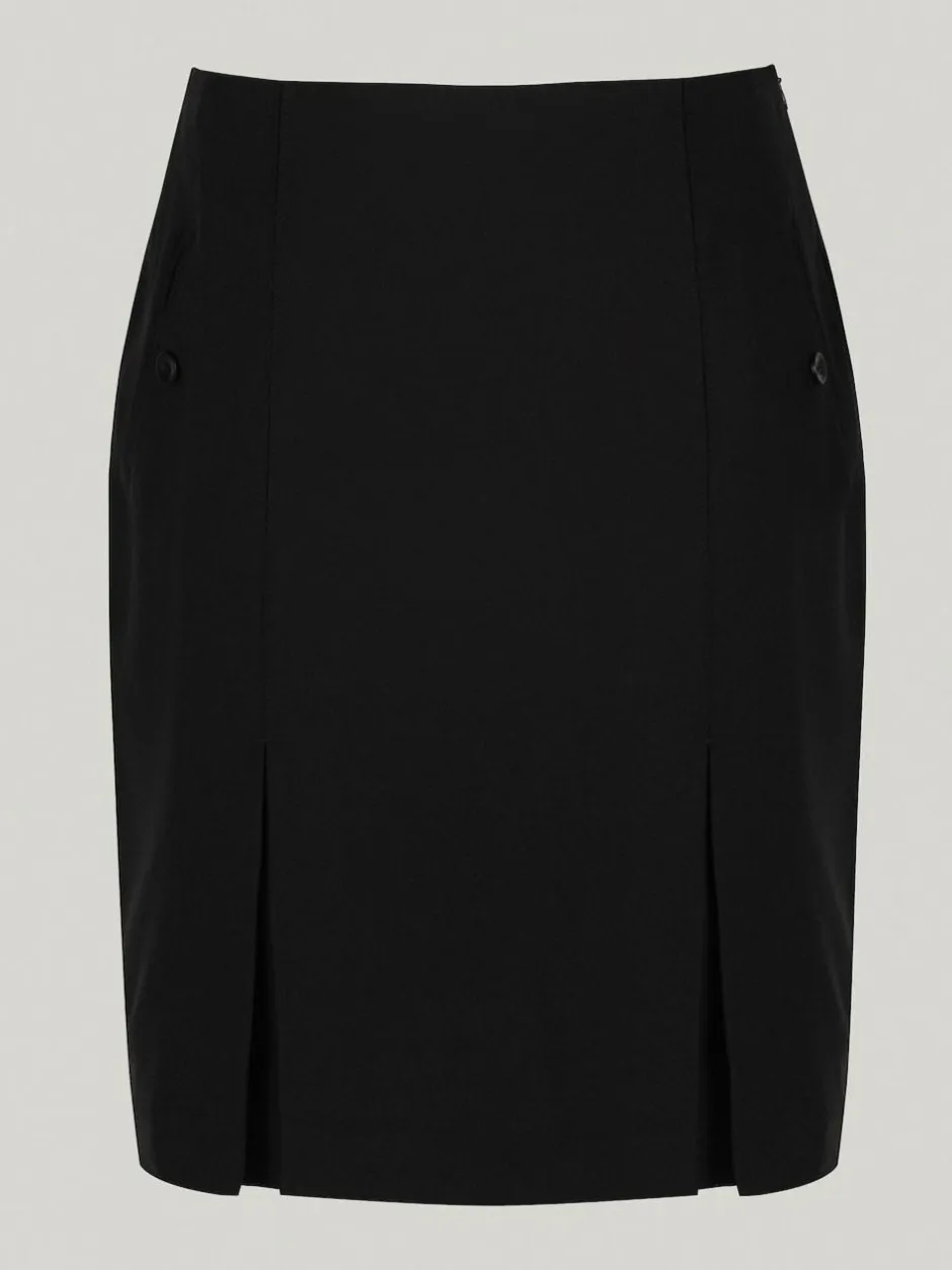 Trutex Black 16" Twin Pleat School Skirt (10-16 Yrs) Hot