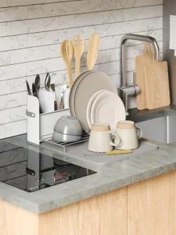 Umbra White Grey Sling Folding Dishrack Outlet