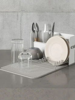 Umbra White Grey Sling Folding Dishrack Outlet