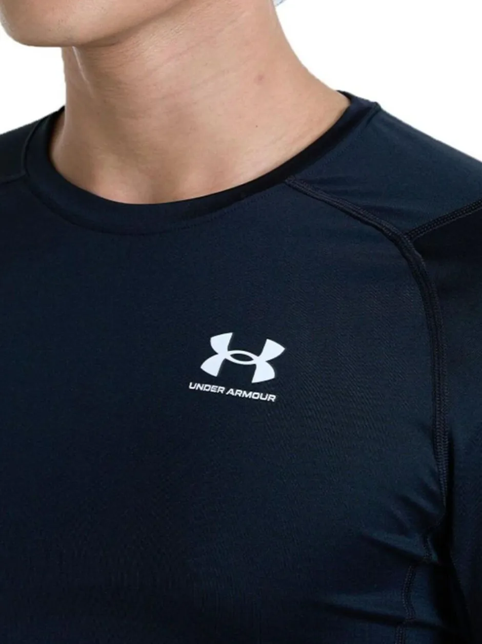 Under Armour HeatGear Fitted Long Sleeve Base Layer T-Shirt Black Sale