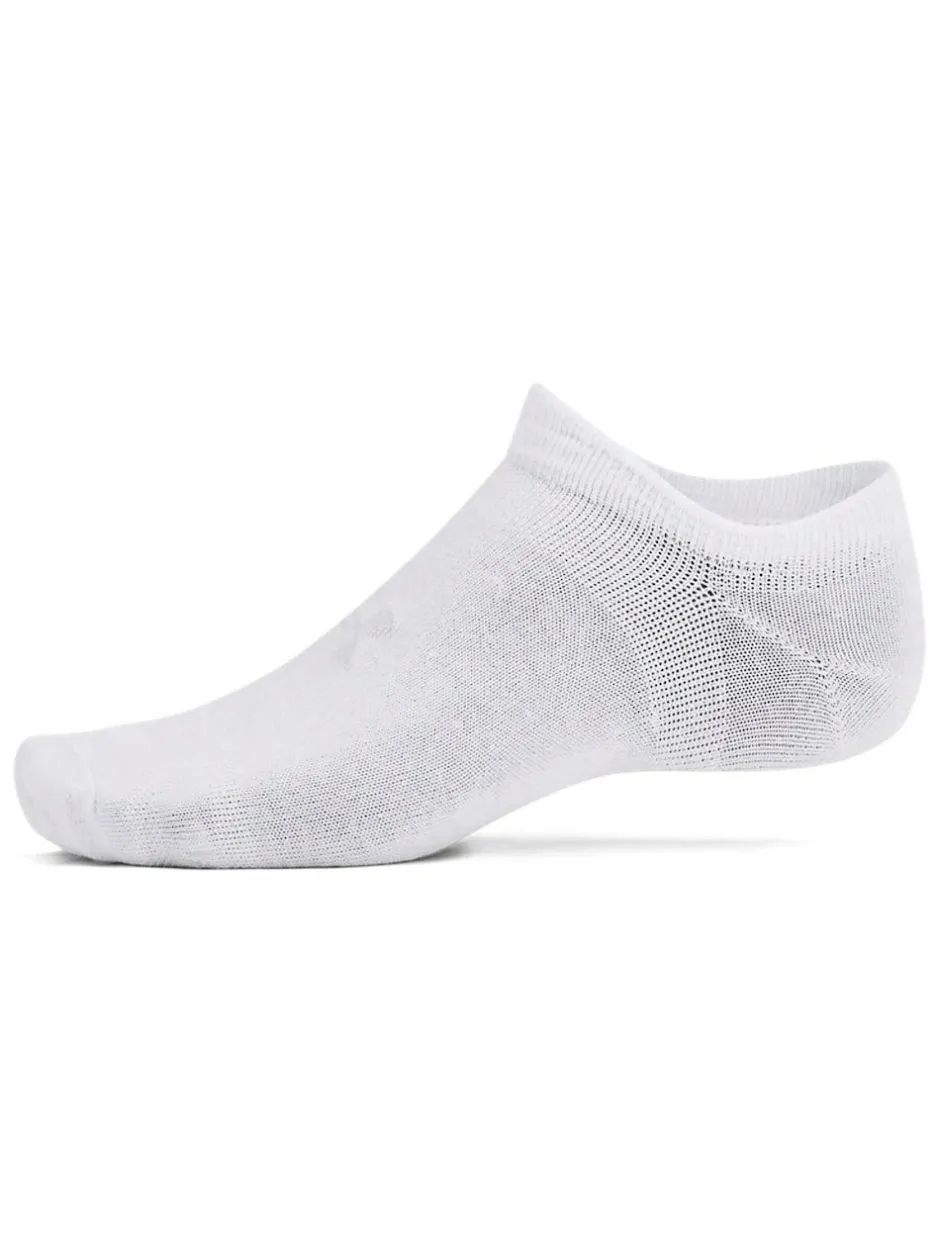 Under Armour Essential No Show Socks 6 Pack White Cream