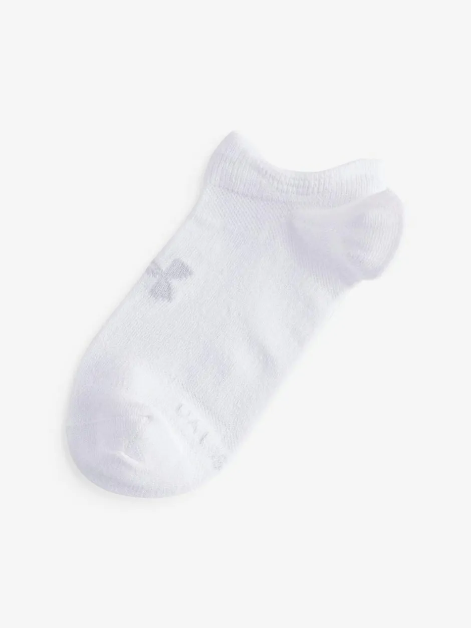 Under Armour Essential No Show Socks 6 Pack White Cream