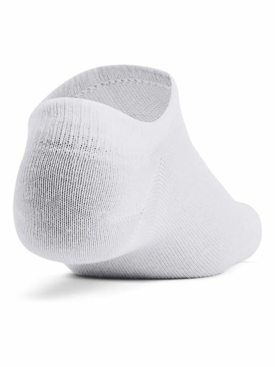 Under Armour Essential No Show Socks 6 Pack White Cream
