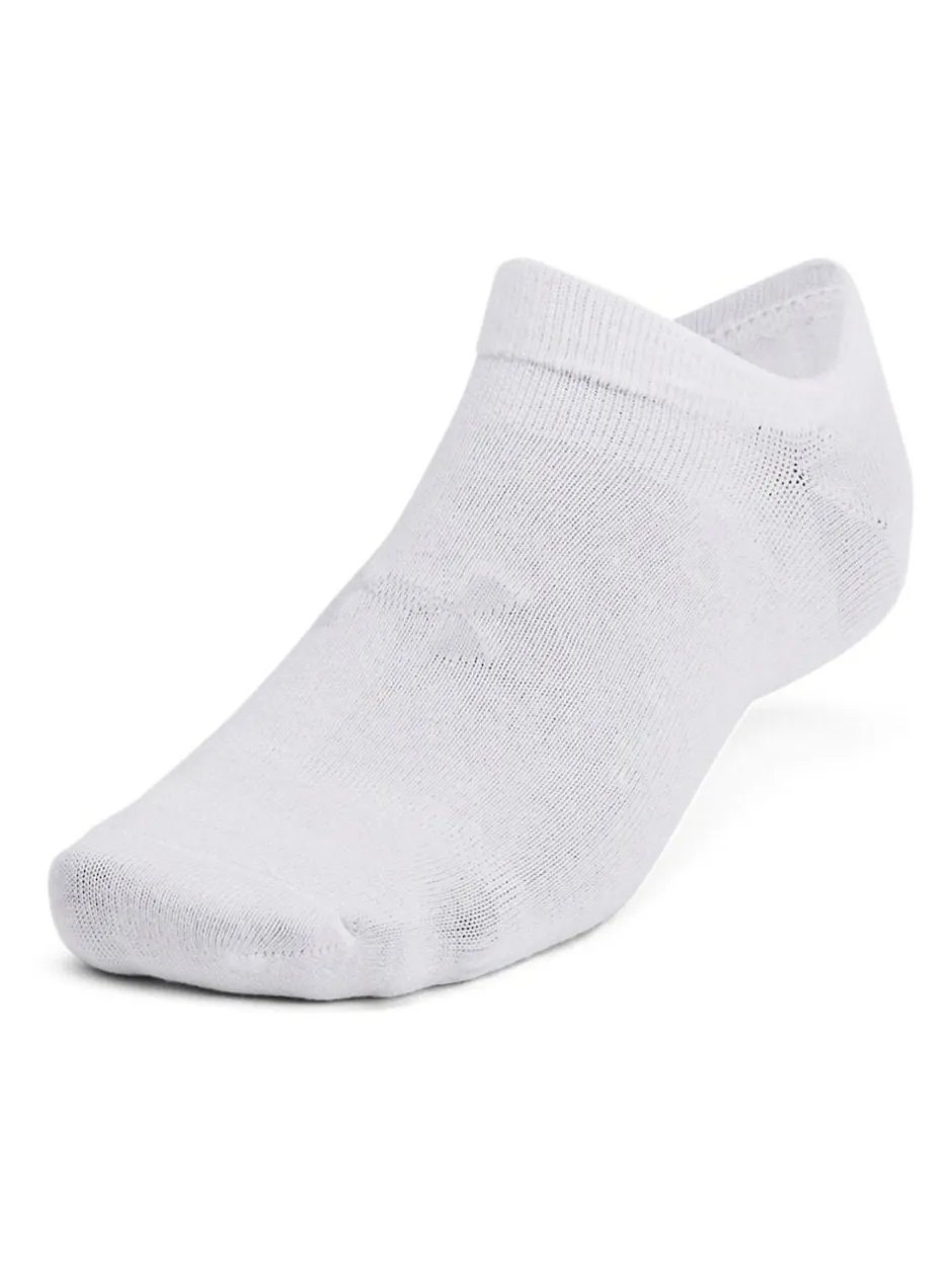 Under Armour Essential No Show Socks 6 Pack White Cream