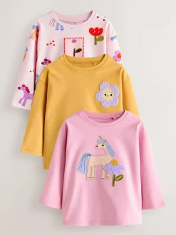Next Character Long Sleeve Tops 3 Pack (3mths-7yrs) Unicorn Hot