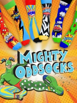 United Odd Socks Yellow Super Hero Comic Socks 6 pack Hot