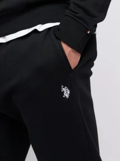 U.S. Polo Assn . Mens Classic Fit Double Horsemen Joggers Black Discount