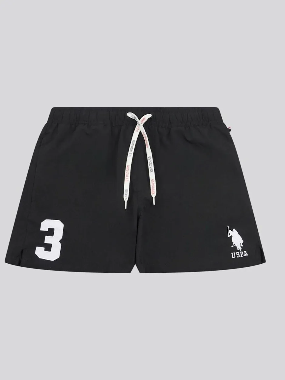 U.S. Polo Assn . Mens Player 3 Swim Shorts Black Sale
