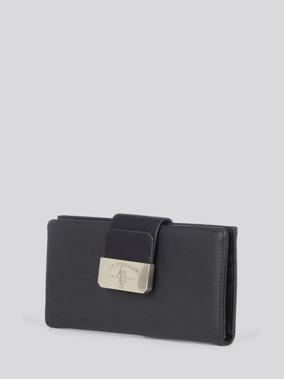 U.S. Polo Assn . Black Womens Romantic Large Card Holder Purse Hot