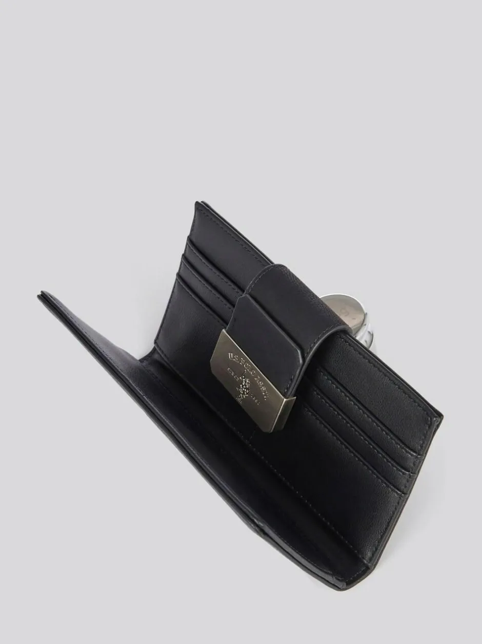 U.S. Polo Assn . Black Womens Romantic Large Card Holder Purse Hot