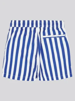 U.S. Polo Assn . Boys Stripe Swim Shorts Blue Dark Best