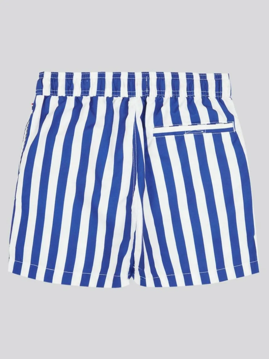 U.S. Polo Assn . Boys Stripe Swim Shorts Blue Dark Best