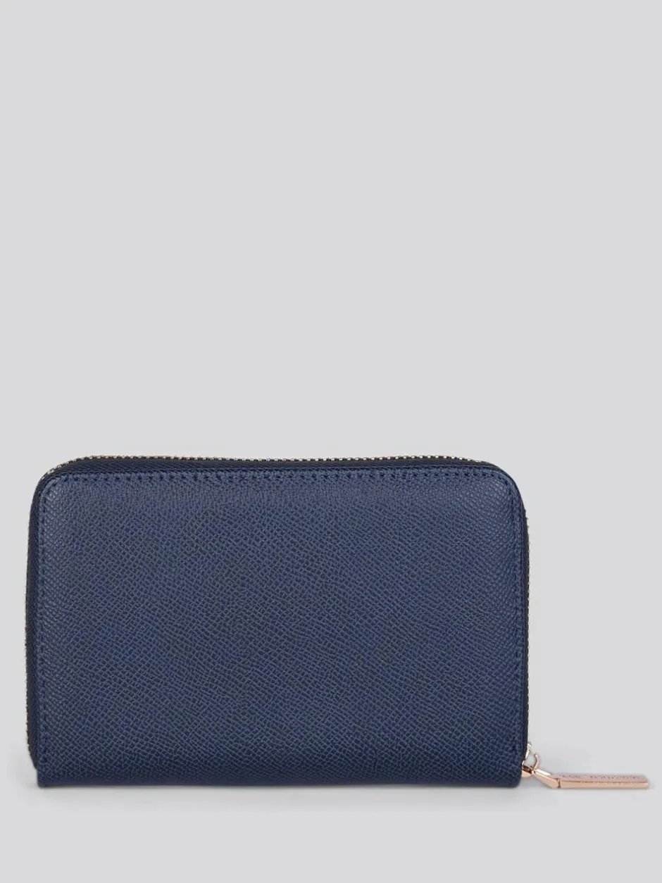 U.S. Polo Assn . Blue Jones Medium Zip PU Wallet Sale