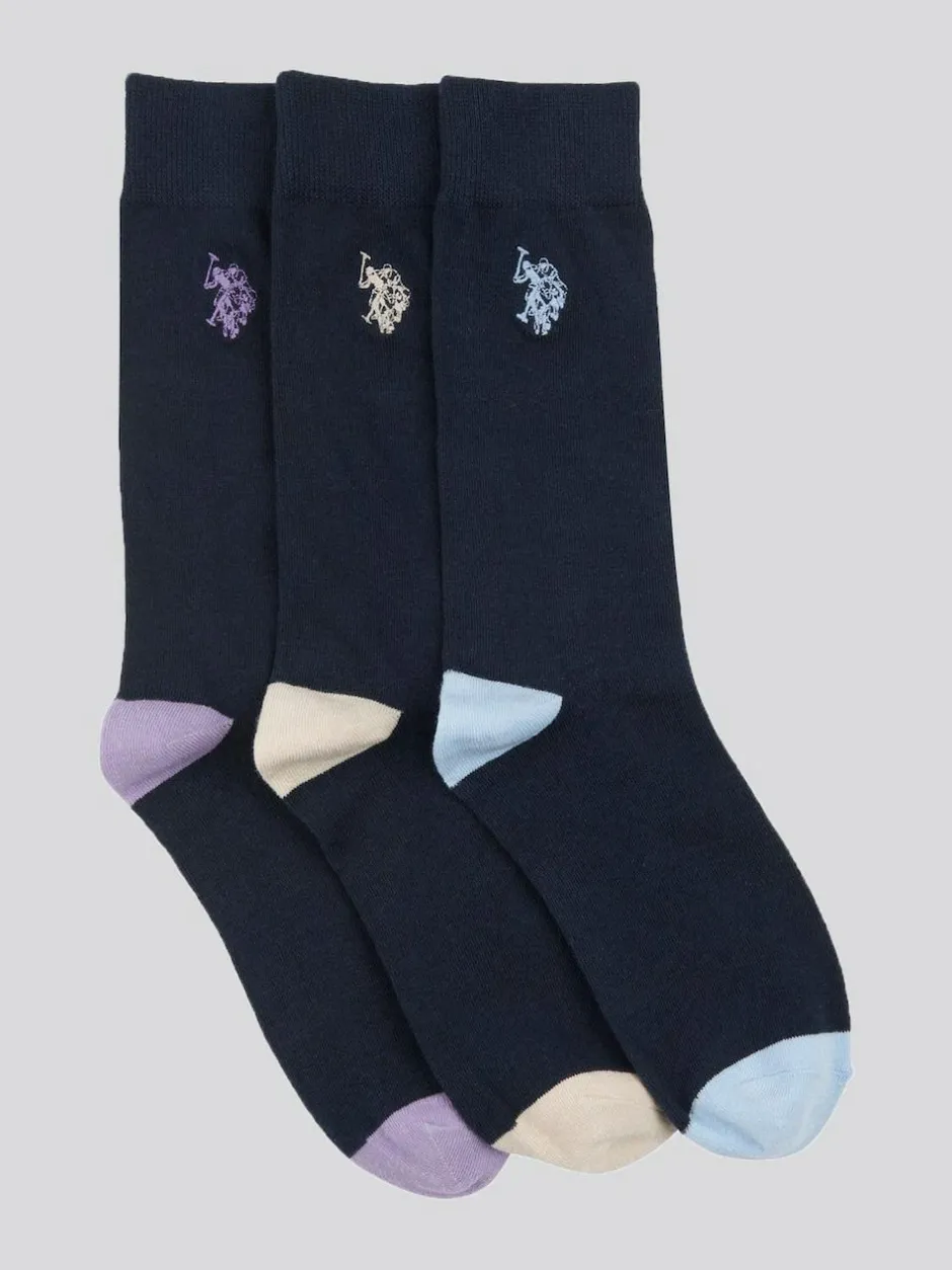 U.S. Polo Assn . Mens Smart Socks 3 Pack Blue