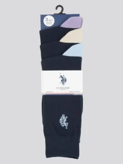 U.S. Polo Assn . Mens Smart Socks 3 Pack Blue
