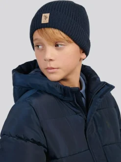 U.S. Polo Assn . Signature Double Horsemen Knit Beanie Blue Discount